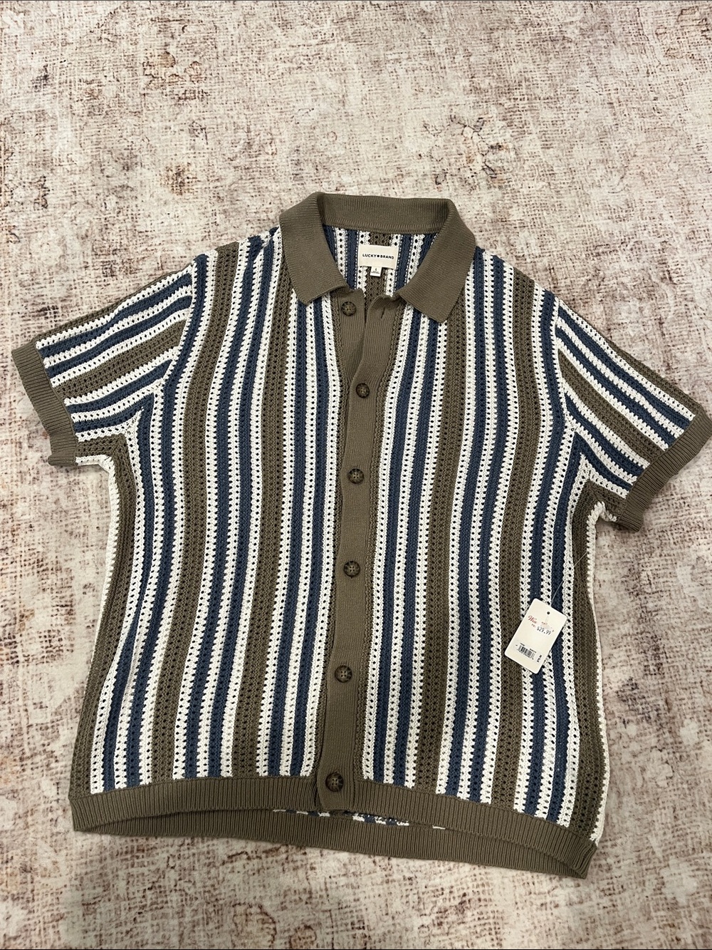 Lucky brand Men’s resort knit shirt Sz L NWT